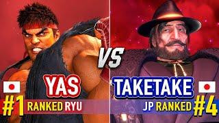 SF6  YAS (#1 Ranked Ryu) vs TAKETAKE-PIANO (#4 Ranked JP)  Street Fighter 6 High Level Gameplay