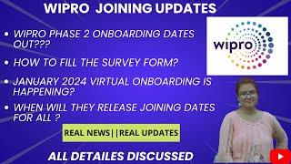 Wipro Phase 2 onboarding dates out???|Elite+WILP|Wipro latest joining dates|Survey form|Must watch