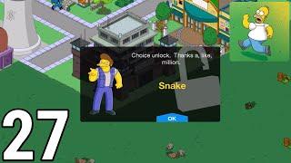 The Simpsons Tapped Out - Full Gameplay / Walkthrough Part 27 (IOS, Android) Snake Unlocked!