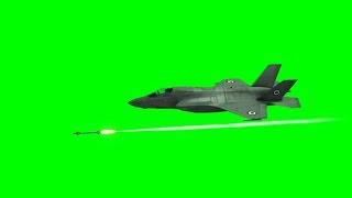 Greenscreen footage -  Jet fires missile