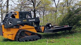 Brush Cutting a Rocky Hillside with the 325G - This was a Minefield