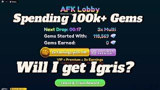 Spending 100k Gems to get Igris Anime Defenders!