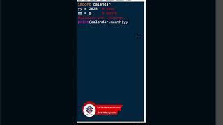 Calendar in Python #codewithilyasoft #python  #ilyasoft #codewithilyas