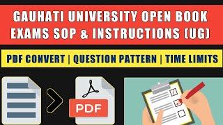Gauhati University Open Book Exams SOP 2021 (UG) | How To Write in Gu Online Exams | How To Scan Pdf