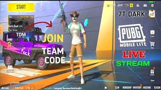 PUBG MOBILE LITE LIVE STREAM WITH TEAM CODE 