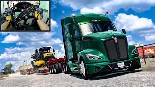 Hauling Heavy Machinery in Montana | American Truck Simulator Gameplay - Moza R21 Setup