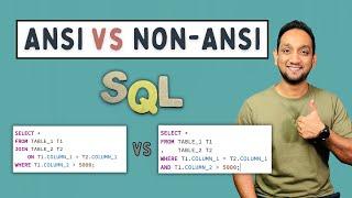 ANSI vs Non ANSI Joins in SQL | SQL Query Writing using ANSI and Non ANSI method