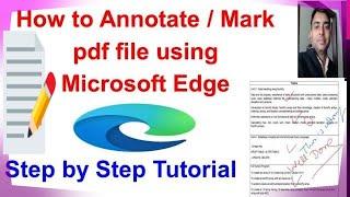 How to Annotate / Mark pdf file in desktop / laptop | without any new installation | Tutorial