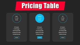 how to create pricing table in Html5 and css3