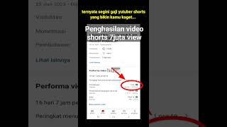 penghasilan video shorts 7 juta view | gaji youtuber shorts