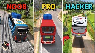 NOOB  vs PRO  vs HACKERS  - Bus Simulator Indonesia Version by Maleo