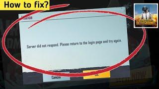 How to Fix server did not respond Problem in Pubg Mobile | server did not respond pubg mobile