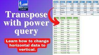 Transpose using power query | How to convert horizontal data vertically | pasting data vertically