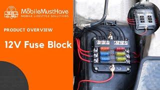 6 Circuit DC Fuse Block with Negative Bus Bar & Protective Cover Overview