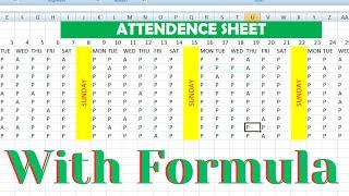 Make attendance shhet in excel ,attendance sheet in excel,attendance sheet in excel with formula