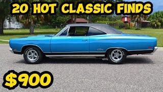 20 Classic Cars from the 1940s to 1970s You Can Buy for $900 to $95,000!