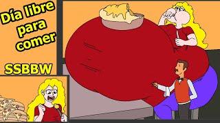 SSBBW Stories – The day off to eat at a buffet / Fat Animation SSBBW