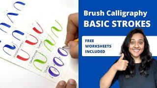 Basic Brush Calligraphy Strokes You Should Know (free worksheets)