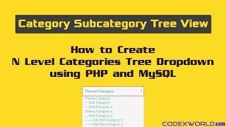 Dynamic Category Subcategory Tree using PHP and MySQL