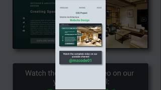 Interior Architecture Website️ | Pure HTML/CSS Tutorial #coding  #webdesign #html