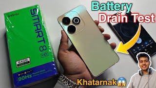 infinix smart 8 hd battery drain test  | infinix smart 8 hd battery kitni chalti hai 