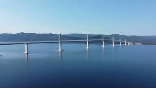 4K Footage - Bird's Eye VIEW Croatia's new Pelješac Bridge