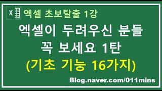 [엑셀] 엑셀이 두려우신 분들 꼭 보세요 - 표 만들기부터 인쇄까지 기초기능 16가지 모음