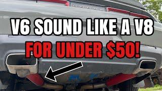 How to make your V6 Sound like a V8 exhaust!! CHEAP!! Cold starts & Revs!!!