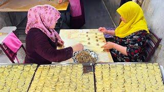 Homemade Fried Dumplings. Delicious Uzbek National Food - Street Food Vlog