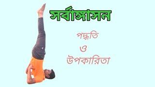 সর্বাঙ্গাসন পদ্ধতি ও উপকারিতা। How to do sarvangasana । shoulder stand pose।