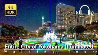 Entire City of Yokohama Illuminated: “YORUNOYO 2024” Night Light Show [4K/HDR/Binaural]