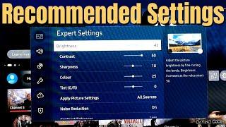 Samsung TV Recommended Picture Settings - T5300 Model Expert Settings 