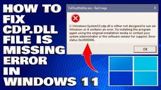 How To Fix CDP.dll File Is Missing Error in Windows 11/10 [Solution]