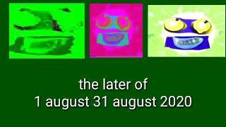 The later of 1 August 31 August 2020