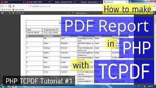 Make PDF report in PHP with TCPDF | TCPDF Tutorial #1