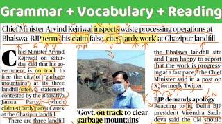 English Through Newspaper Reading - The Hindu Newspaper - Learn Grammar and Advanced Vocabulary