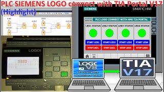 PLC SIEMENS LOGO connected with TIA Portal V17 HMI simulation