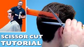 How To Cut Mens Hair With Scissors | Barber Shear Tutorial