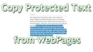 Copy Protected Text from WebPages (No Extensions)