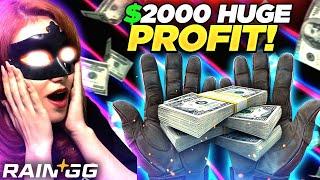 RAINGG $2000 HUGE PROFIT AND SLINGSHOT GLOVES !! !? | Raingg Promo Code 2024 | Raingg Case Opening |