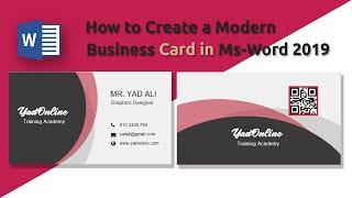 how to create Modern Business Card in Ms word 2019