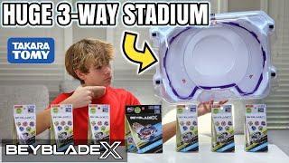 Wide Xtreme Beyblade X (3-Way) Battle Stadium! // Cobalt Dragoon // Random Booster Vol. 4