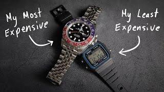 My Most Expensive and Least Expensive Watch - Rolex GMT Master 2 "Pepsi" and Casio F91W