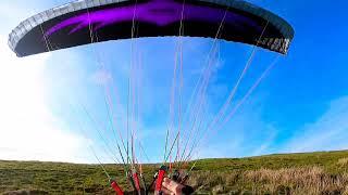 Paragliding northern ireland. Slieve Gallion late spring evening