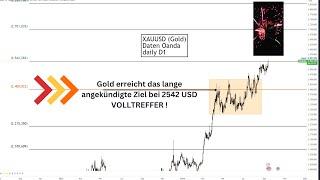 Gold erreicht das von uns lange angekündigte Ziel bei 2542 USD VOLLTREFFER ! 