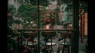 Cozy Coffee Shop Ambience  Rainy Day [ASMR Study & Relax]  Light Rain + vehicle noice