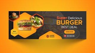 How to Create a Fast Food Burger Banner Design in Photoshop CC 2022 Tutorial