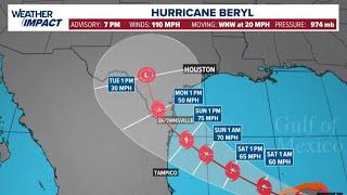 Hurricane Beryl live tracker: Track models, projected path and satellite images