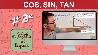 Calculer une longueur à l'aide de cosinus, sinus ou tangente (1) - Troisième