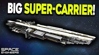 MASSIVE Supercarrier In Space Engineers That Can LAND!